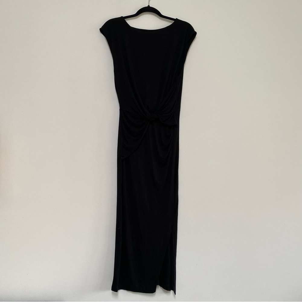 H&M Rouched Maxi Dress Size 10 Black